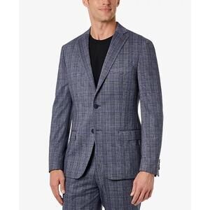 Michael Kors Men's Modern-Fit Plaid Knit Suit Jacket new $450